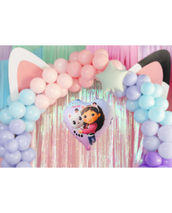Balon foliowy serce Koci Domek Gabi, 35cm, mix