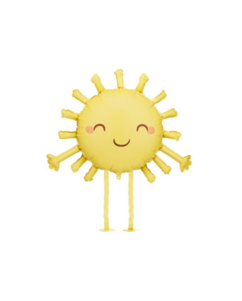 Balon foliowy Słoneczko, 91x77 cm, żółty