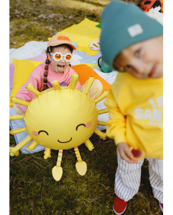 Balon foliowy Słoneczko, 91x77 cm, żółty