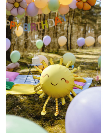 Balon foliowy Słoneczko, 91x77 cm, żółty