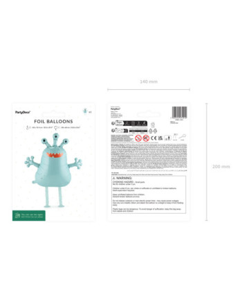 Balon foliowy Ufoludek, 58x60 cm, mix