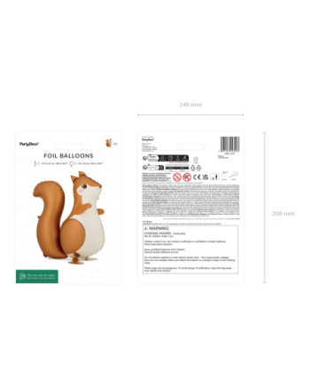 Balon foliowy Wiewiórka, 51x59 cm, mix