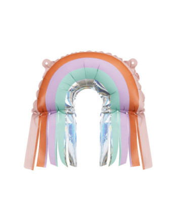 Balony foliowe Tęcza z frędzlami, 38x41 cm, mix (1 op. / 3 szt.)