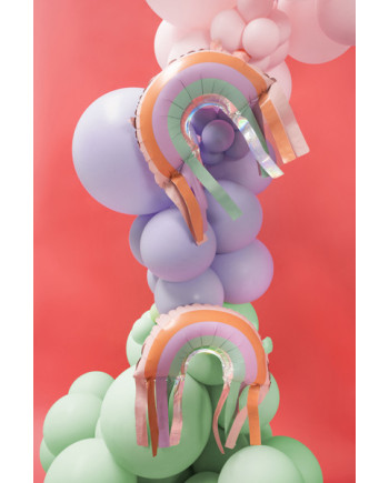 Balony foliowe Tęcza z frędzlami, 38x41 cm, mix (1 op. / 3 szt.)