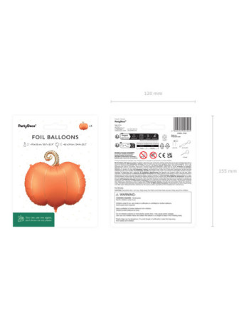 Balon foliowy Dynia, 62x59 cm, mix