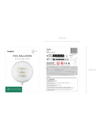 Balon foliowy pastylka ''Pierwsza komunia święta'', 35x35 cm, mix