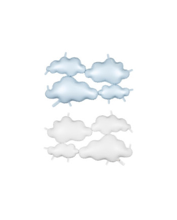 Balon foliowy tło dwustronne Chmurki, 99x52 cm, biało-jasno niebieski