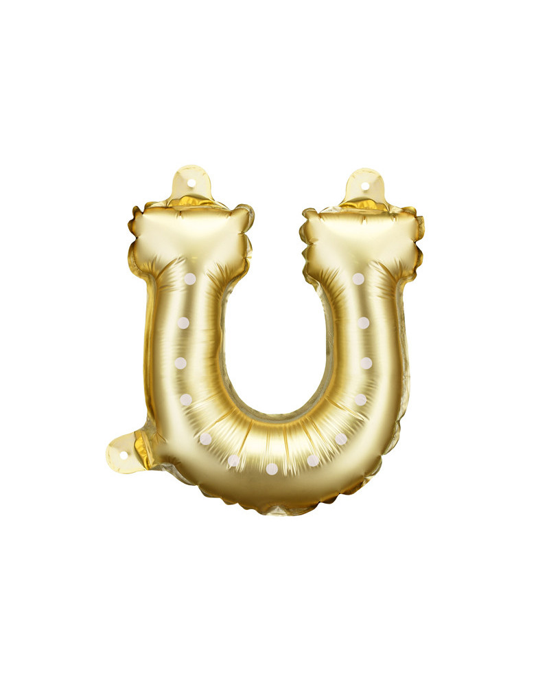 Balony foliowe do girland Podkowy, 18x19 cm, złoty (1 op. / 3 szt.)