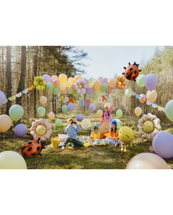 Balony foliowe do girland Stokrotki, średnica 65 cm, mix (1 op. / 4 szt.)