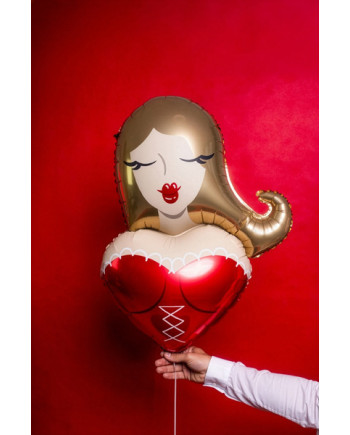 Balon foliowy Dziewczyna, 57x74,5cm, mix