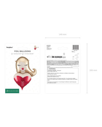 Balon foliowy Dziewczyna, 57x74,5cm, mix