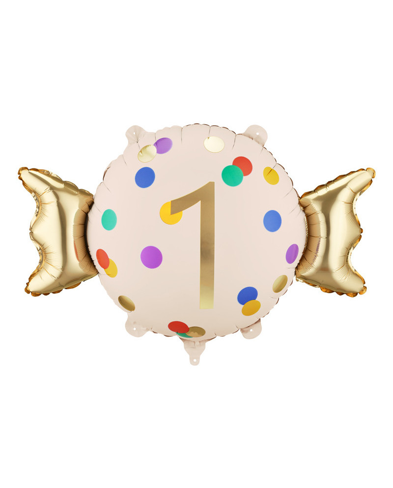 Balon foliowy Cukierek ''1'', 61x37 cm, mix