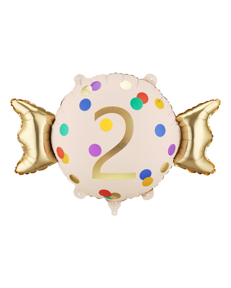 Balon foliowy Cukierek ''2'', 61x37 cm, mix
