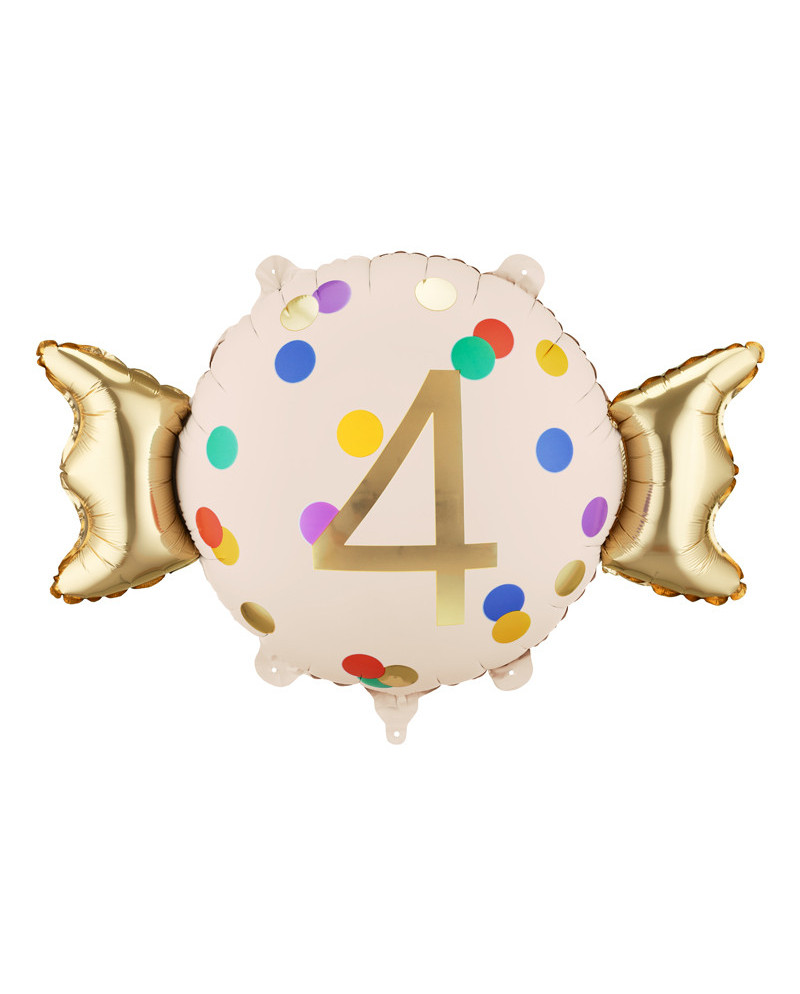 Balon foliowy Cukierek ''4'', 61x37 cm, mix