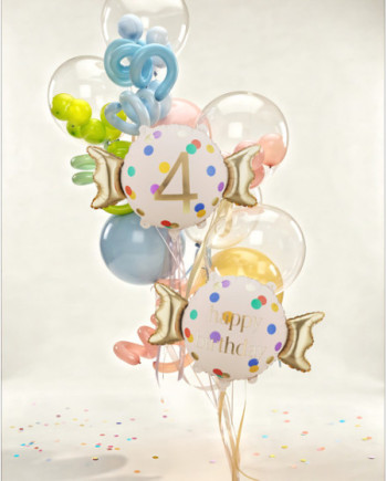Balon foliowy Cukierek ''4'', 61x37 cm, mix