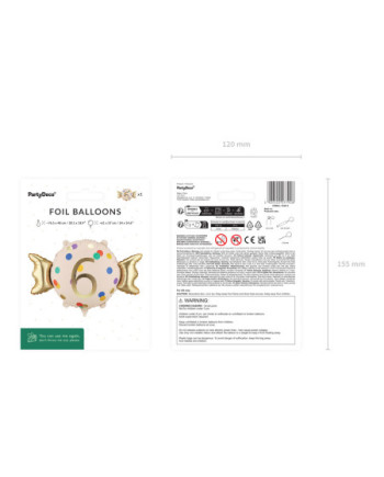 Balon foliowy Cukierek ''6'', 61x37 cm, mix