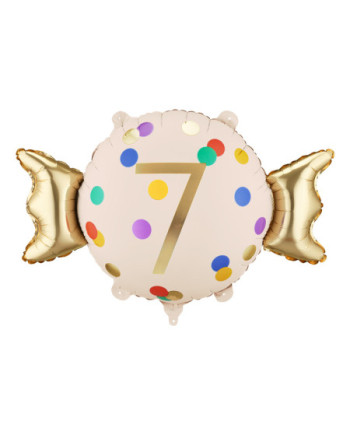 Balon foliowy Cukierek ''7'', 61x37 cm, mix