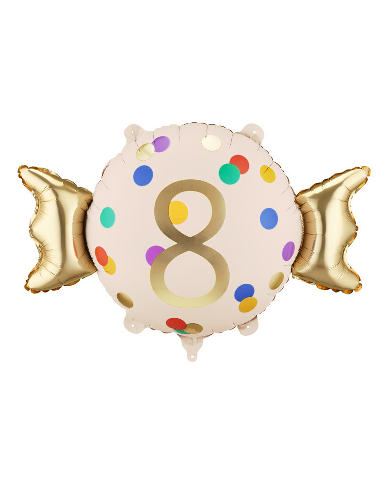 Balon foliowy Cukierek ''8'', 61x37 cm, mix