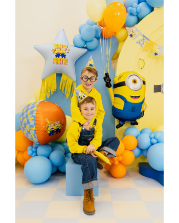 Balon foliowy Gwiazda z frędzlami Minionki, 72x72 cm, mix