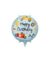Balon foliowy pastylka Happy Birthday, 35x35 cm, mix