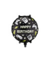 Balon foliowy pastylka Happy Birthday, 35x35 cm, mix