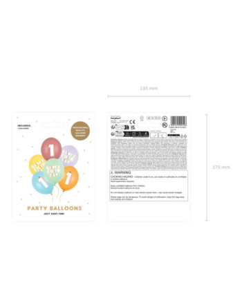 Balony 30 cm, 1, mix (1 op. / 6 szt.)