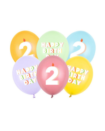Balony 30 cm, 2, mix (1 op. / 6 szt.)