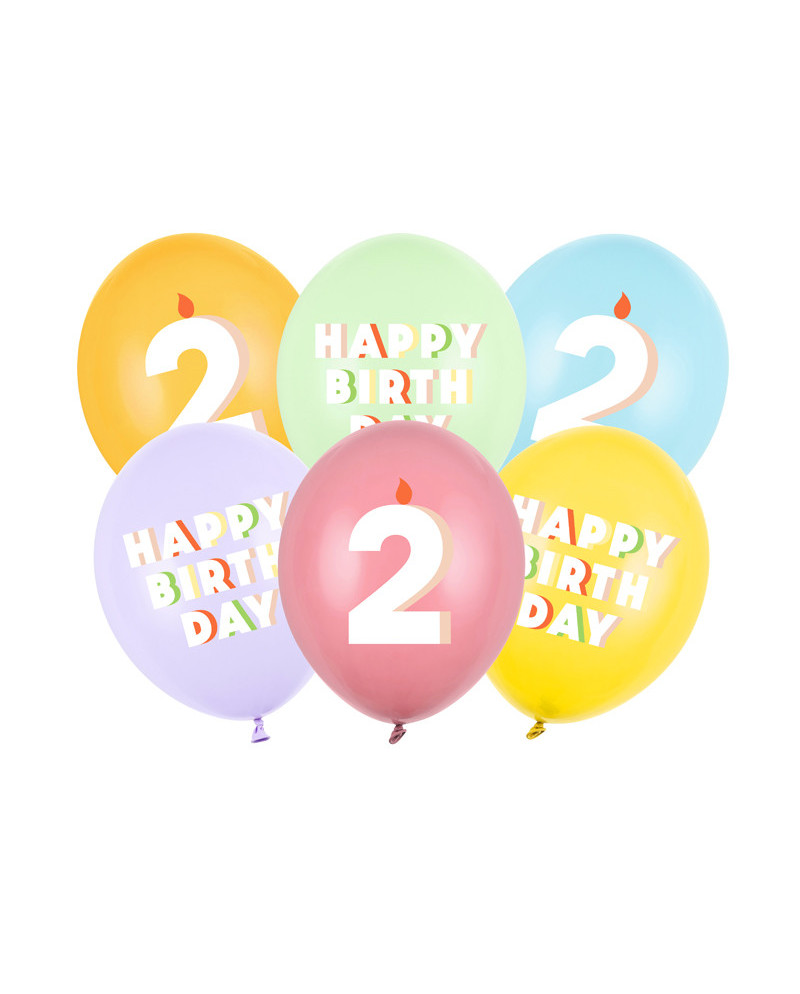 Balony 30 cm, 2, mix (1 op. / 6 szt.)