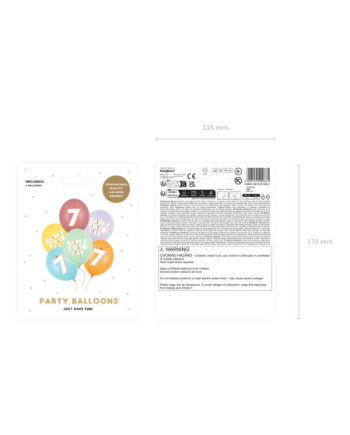 Balony 30 cm, 7, mix (1 op. / 6 szt.)