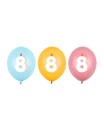 Balony 30 cm, 8, mix (1 op. / 50 szt.)