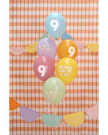 Balony 30 cm, 9, mix (1 op. / 6 szt.)