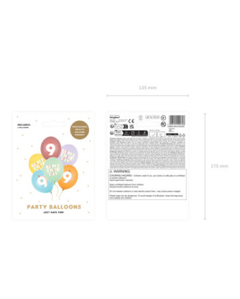 Balony 30 cm, 9, mix (1 op. / 6 szt.)