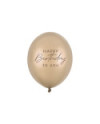 Balony 30 cm, Happy Birthday, Metallic Cold Gold (1 op. / 6 szt.)