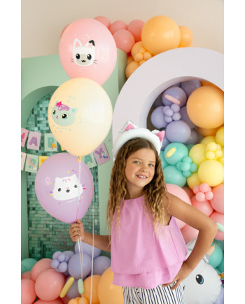 Balony 30 cm, Koci Domek Gabi, mix (1 op. / 6 szt.)