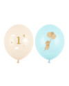 Balony 30 cm, Myszki z cyferką 1, Light Blue (1 op. / 50 szt.)