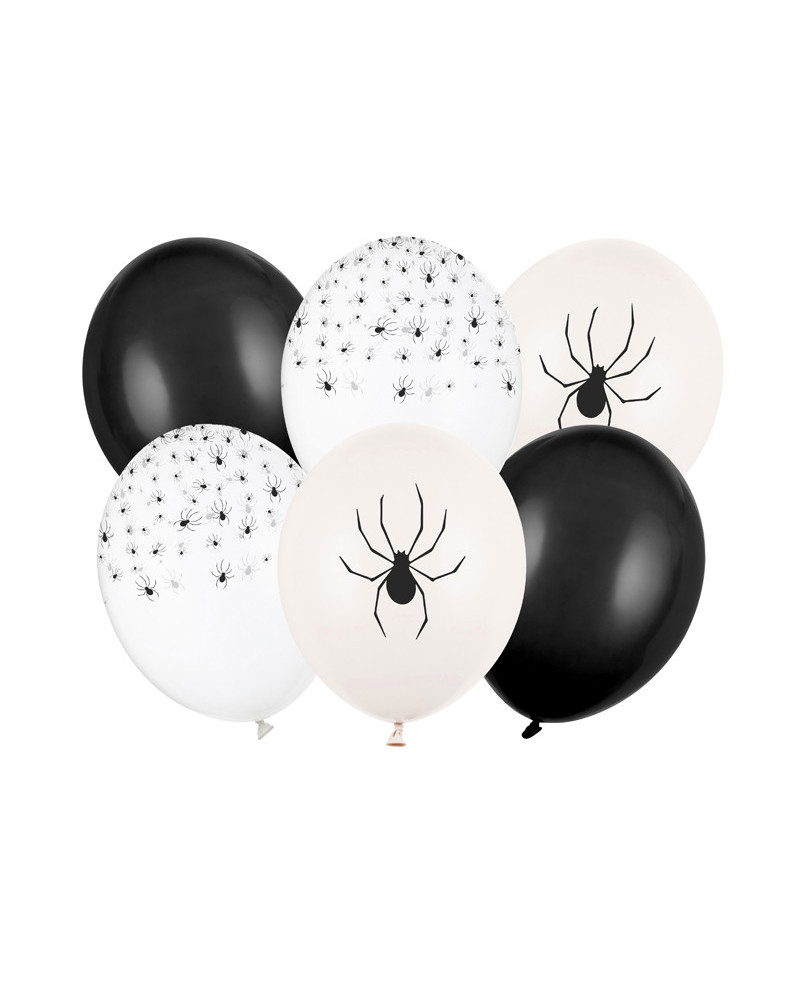Balony 30 cm, Pająki, mix (1 op. / 6 szt.)