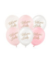 Balony 30 cm, Welcome Baby, mix różowy (1 op. / 6 szt.)