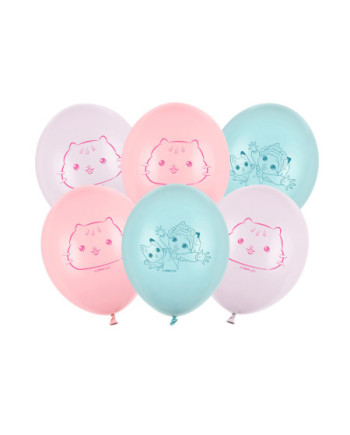 Balony Strong 27 cm, Koci Domek Gabi, mix (1 op. / 6 szt.)