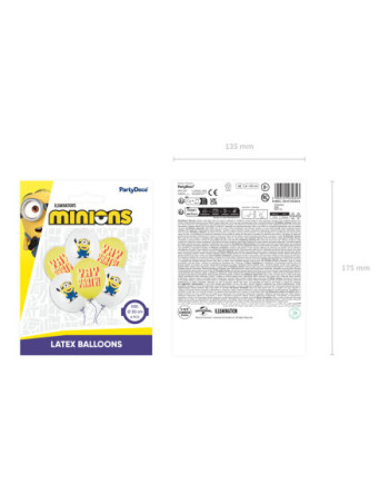 Balony Strong 30 cm Minionki z nadrukiem, mix (1 op. / 6 szt.)