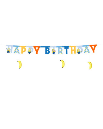 Baner Happy Birthday Minionki, 50x153 cm