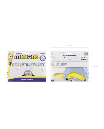 Baner Happy Birthday Minionki, 50x153 cm