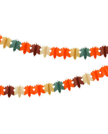Girlanda bibułowa Liście, mix, 3m