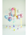 Balon foliowy Cyfra ''0'', 86cm, pastelowy tęczowy