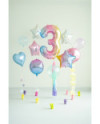 Balon foliowy Cyfra ''3'', 86cm, pastelowy tęczowy