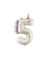 Balon foliowy Cyfra ''5'' Jednorożec, 93cm, mix