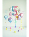 Balon foliowy Cyfra ''5'', 86cm, pastelowy tęczowy