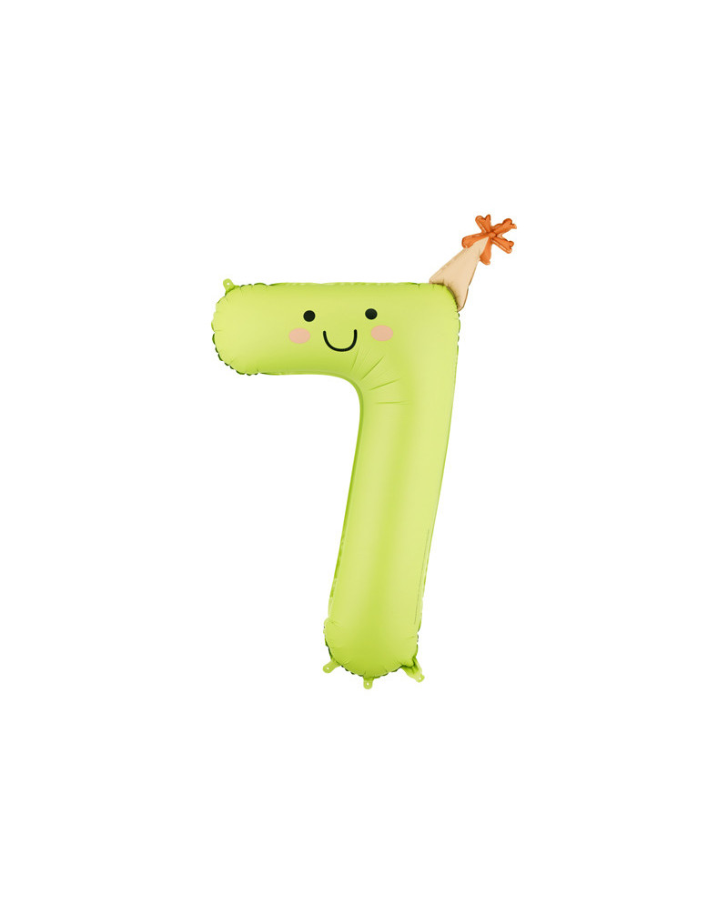 Balon foliowy Cyfra ''7'', 86cm, jasny zielony