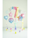 Balon foliowy Cyfra ''7'', 86cm, pastelowy tęczowy