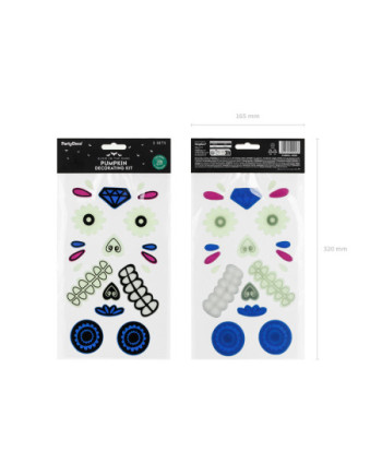 Żelowe naklejki na Dynię, mix (1 op. / 2 szt.)