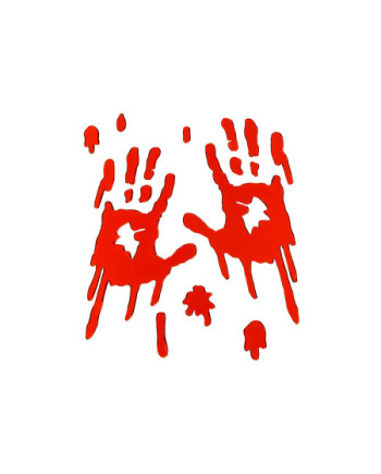 Żelowe naklejki na okno Zakrwawione dłonie, czerwony